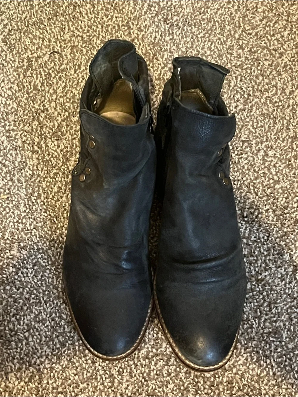 Free People Landslide Leather Braided Ankle Boots Distressed Boho SZ 36